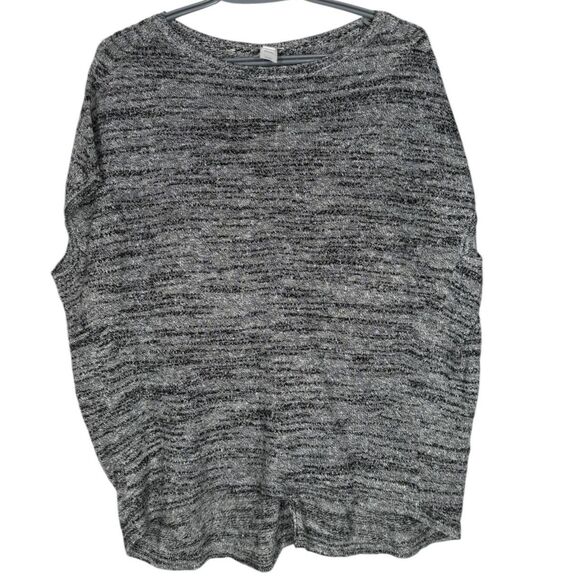 J Jill Pure Jill Black White Sweater Sz S Line Cotton Blend Boxy Oversized Soft - Picture 1 of 8